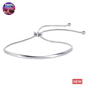 Adjustable Slider Bangle Bracelet Minimalist Elegant Gold Plated Twisted Bar